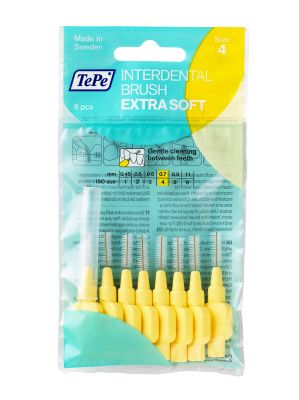 0.7 MM TePe Extra Arayüz Fırçası SARI (8'li paket)